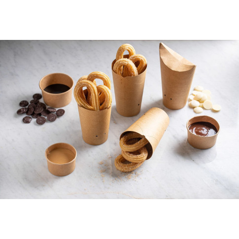Contenitore in cartone kraft kraft per alimenti caldi e freddi  H44mm 130ml