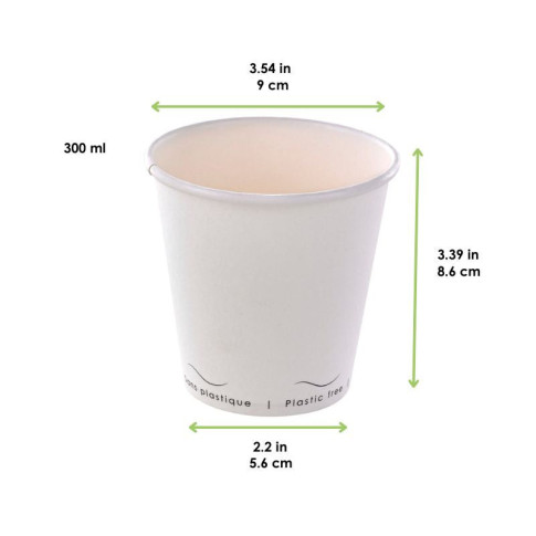 Bicchiere cartone bianco Eden plastic-free (PAP20)  H86mm 300ml