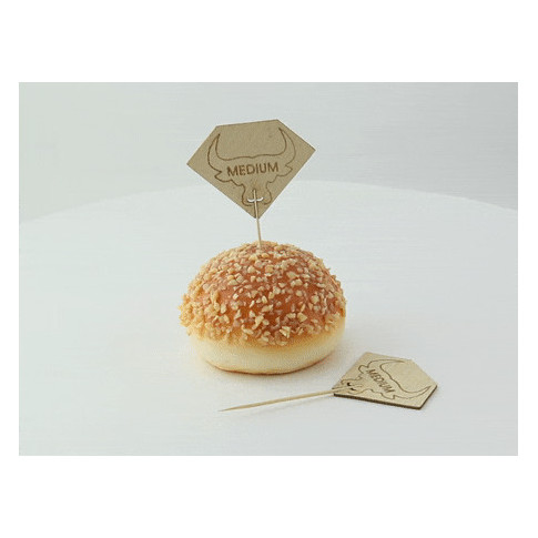 Stecchino per carne Rumpy in bambù, etichetta Medium (media) (FOR50) 54mm H95mm