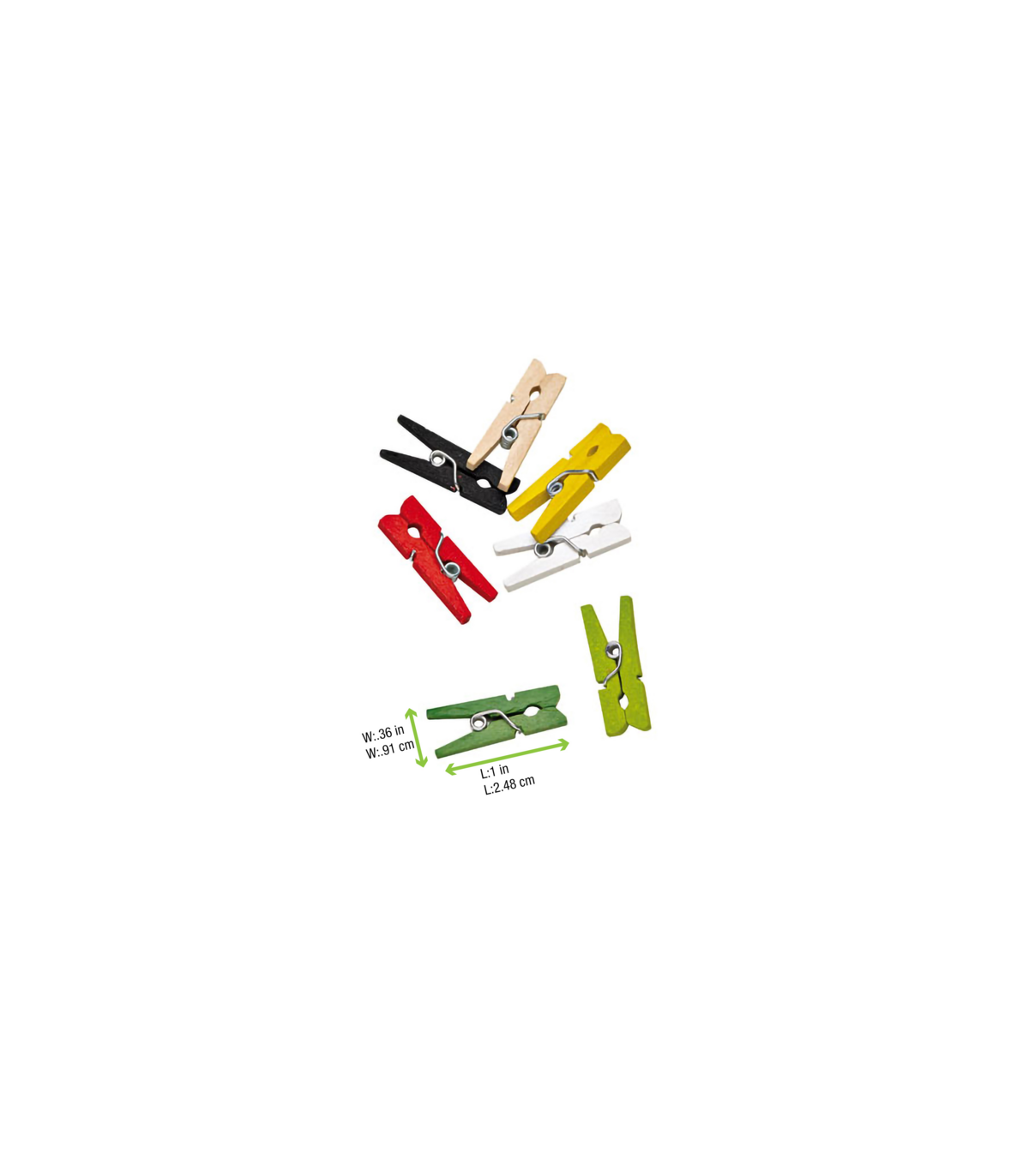 100 Mini Mollette Decorative In Legno Colorate 25 Mm - Verdi, Per Decorazioni, Fai Da Te, Biglietti Regalo E Matrimoni