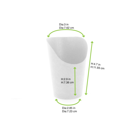 Bicchiere da snack in cartone bianco  H117mm 230ml