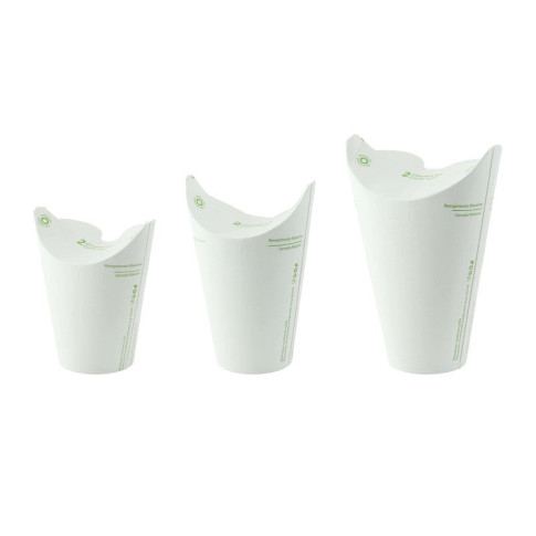 Bicchiere in cartone con coperchio pieghevole integrato (PAP1)  H105mm 375ml