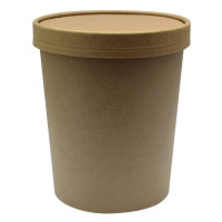 Contenitore in cartone kraft per alimenti caldi e freddi, con coperchio  H135mm 940ml