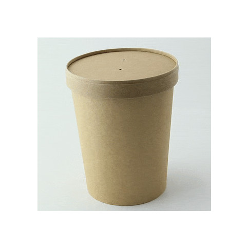 Contenitore in cartone kraft per alimenti caldi e freddi, con coperchio  H135mm 940ml