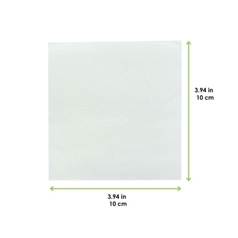 Tovagliolo bianco micropunti a 2 strati  200x200mm