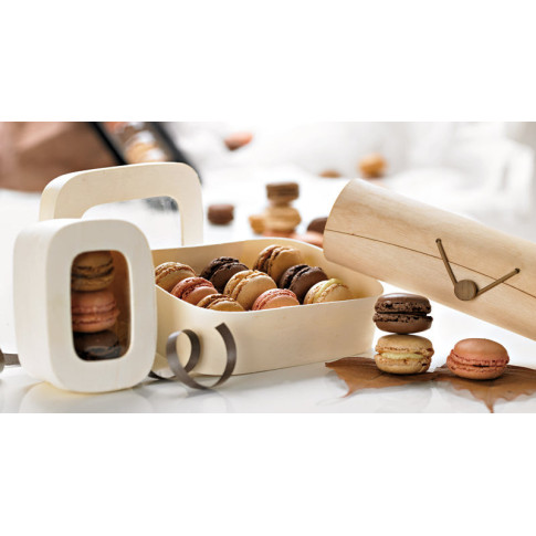 Inserto in PET trasparente per 3 macarons con chiusura clip 93x68mm H23mm
