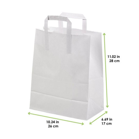 Shopper in carta bianca riciclata 260x170mm H280mm