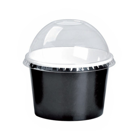 Contenitore in cartone nero per alimenti caldi e freddi  H49mm 130ml