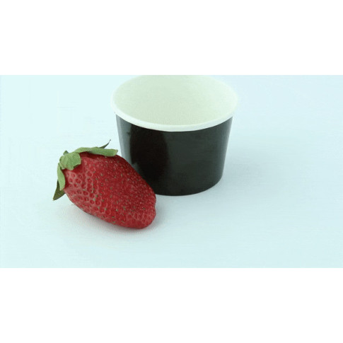 Contenitore in cartone nero per alimenti caldi e freddi  H49mm 130ml