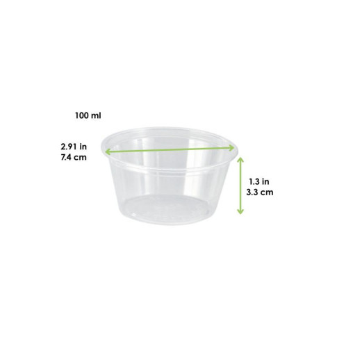 Contenitore in PET trasparente  H33mm 100ml