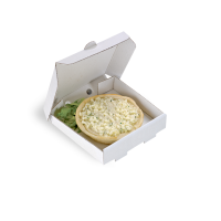 Mini scatola in cartone bianco per pizza   90x90mm H20mm