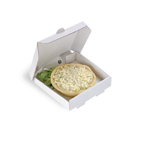 Mini scatola in cartone bianco per pizza   90x90mm H20mm