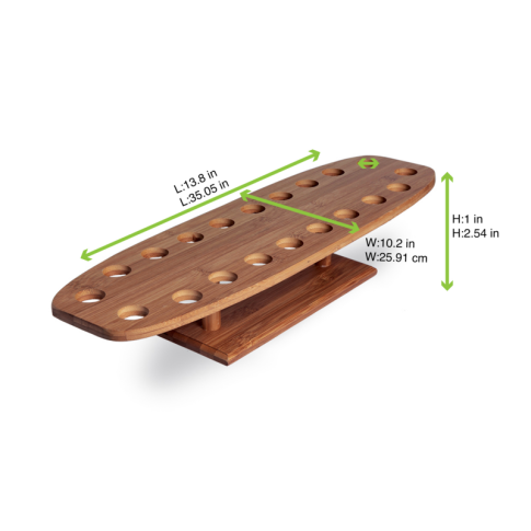 Supporto in bambù a 20 fori per coni 500x150mm H85mm