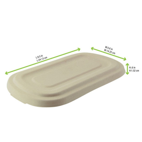 Coperchio rettangolare in polpa scura (PAP21) 269x139mm H16mm