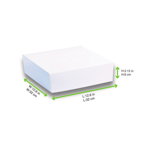 Scatola da pasticceria in cartone bianco 320x320mm H80mm