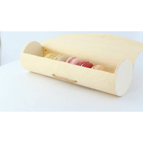Scatola in legno cilindrica per 7 macarons  H230mm