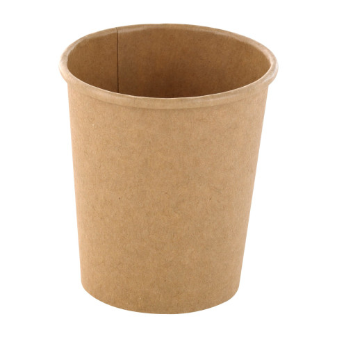 Contenitore in cartone kraft plastic-free waterbased per alimenti caldi e freddi (C/PAP 81)  H65mm 120ml