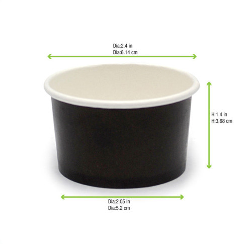 Contenitore in cartone nero per alimenti caldi e freddi  H35mm 60ml