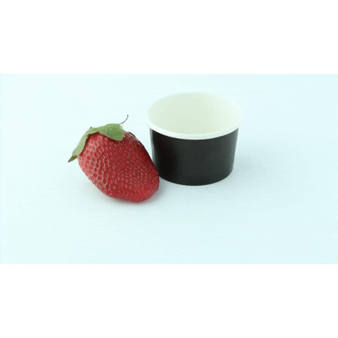 Contenitore in cartone nero per alimenti caldi e freddi  H35mm 60ml