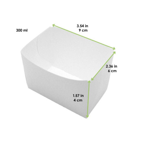 Vaschetta in cartone bianco 90x60mm H40mm 300ml