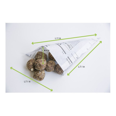 Cono in carta antiunto, decorazione stampa di giornale 250x180mm H180mm 360ml