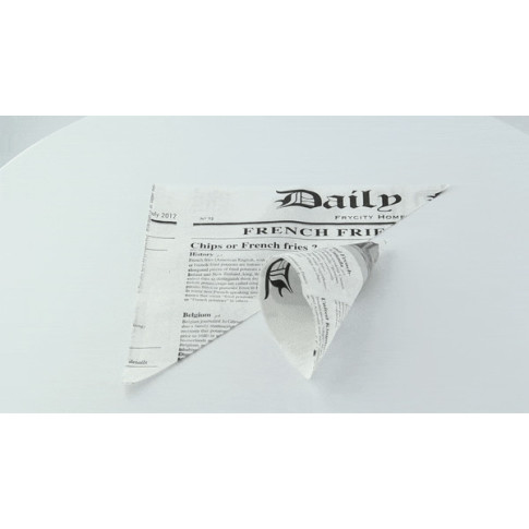 Cono in carta antiunto, decorazione stampa di giornale 250x180mm H180mm 360ml