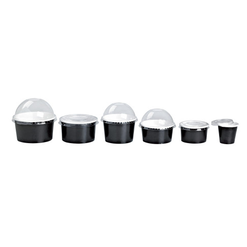 Contenitore in cartone nero per alimenti caldi e freddi  H62mm 280ml