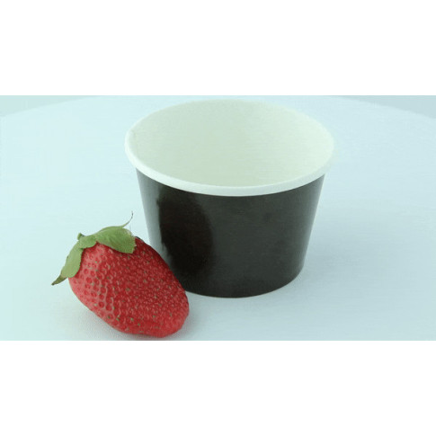 Contenitore in cartone nero per alimenti caldi e freddi  H62mm 280ml
