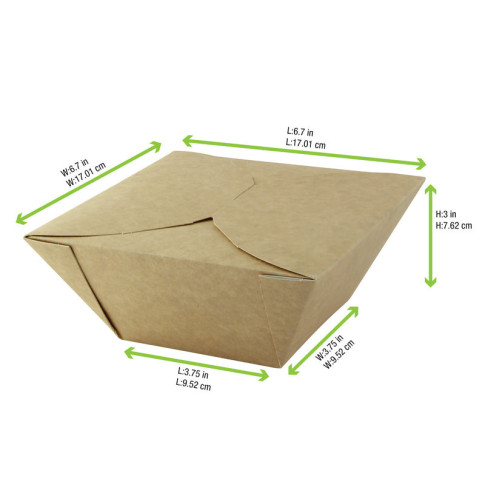 Lunchbox in cartone kraft con chiusura a incastro 170x170mm H80mm 1450ml