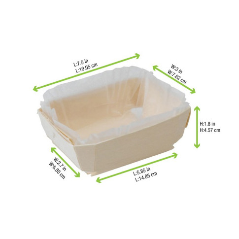 Stampo da forno in legno con pirottino in carta 185x80mm H40mm 600ml