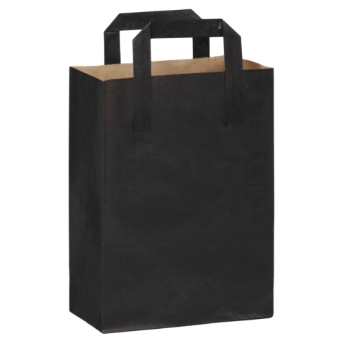 Piccola shopper riciclato in carta nera 180x85mm H230mm
