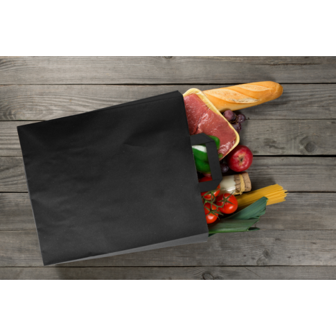 Piccola shopper riciclato in carta nera 180x85mm H230mm