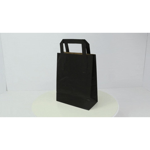 Piccola shopper riciclato in carta nera 180x85mm H230mm