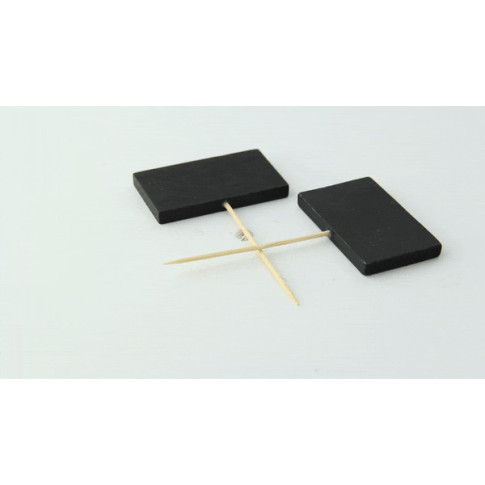 Stecchino Teppo Gushi in bambù con cartellino nero (FOR50)  H90mm