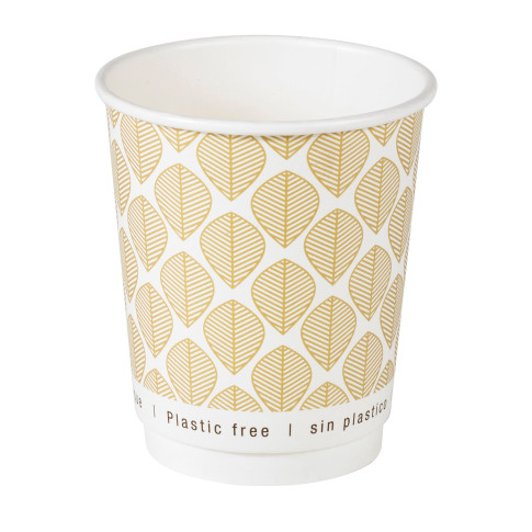 Bicchiere cartone kraft stampato doppia parete plastic-free (PAP20)  H92mm 230ml