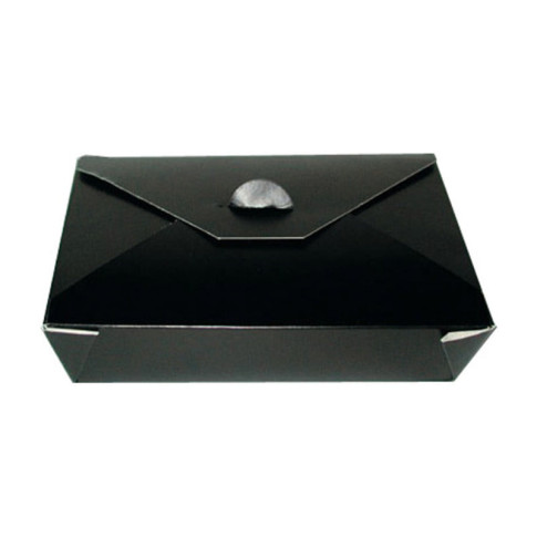 Lunchbox in cartone nero con chiusura a incastro 217x160mm H50mm 1450ml