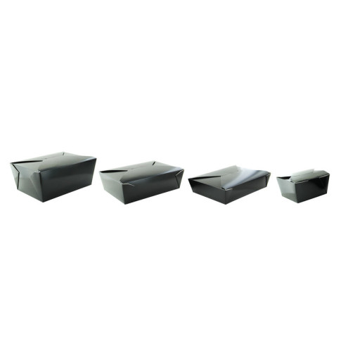 Lunchbox in cartone nero con chiusura a incastro 217x160mm H50mm 1450ml