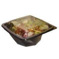 Insalatiera in  "Twirl" PET quadrata nera 200x200mm H80mm 1000ml