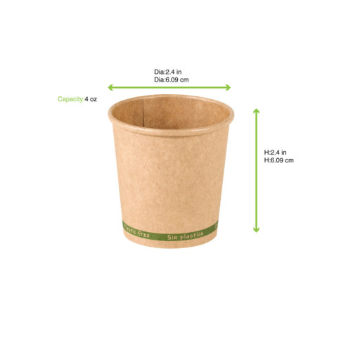 Bicchiere cartone kraft ZEN plastic-free (PAP20)  H62mm 120ml