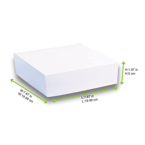 Scatola da pasticceria in cartone bianco 200x200mm H50mm