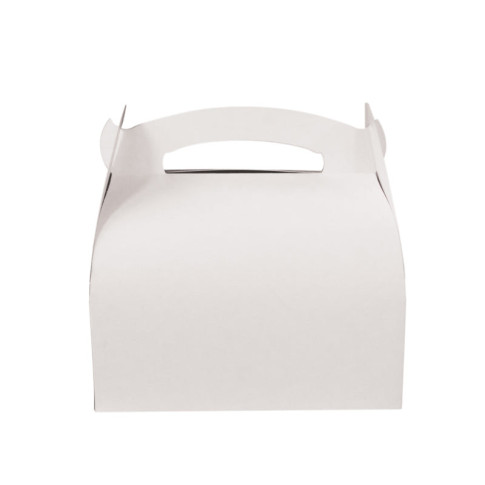 Scatola da pasticceria in cartone bianco con manici 180x160mm H170mm