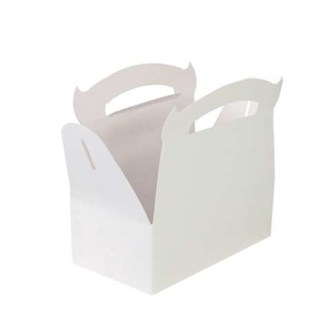 Scatola da pasticceria in cartone bianco con manici 180x160mm H170mm