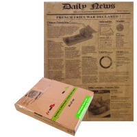 Carta kraft scuro con decorazione stampa di giornale, in scatola dispenser 350x270mm