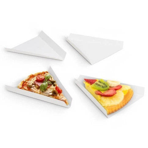 Supporto triangolare in cartone bianco per pizza o torta 175x27mm H27mm
