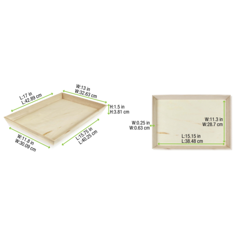 Vassoio da pasto "Noa" in legno 390x290mm H40mm