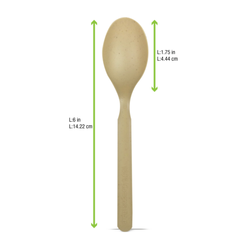 Cucchiaio da zuppa in fibra di bambù e CPLA  H145mm