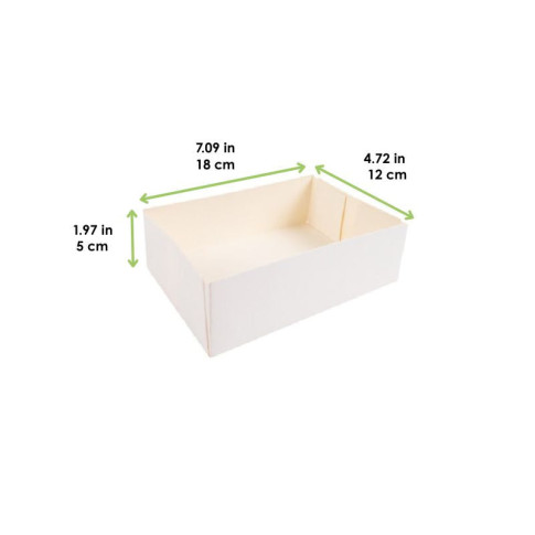 Scatola da pasticceria in cartone kraft senza coperchio 180x120mm H50mm