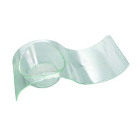 Contenitore fingerfood "Gizmo" in PS a onda verde trasparente 100x40mm H24mm