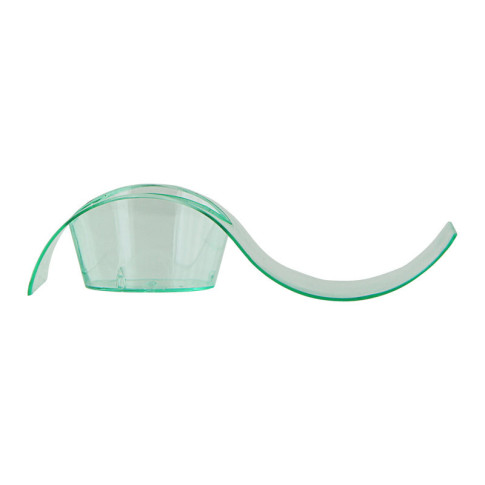 Contenitore fingerfood "Gizmo" in PS a onda verde trasparente 100x40mm H24mm