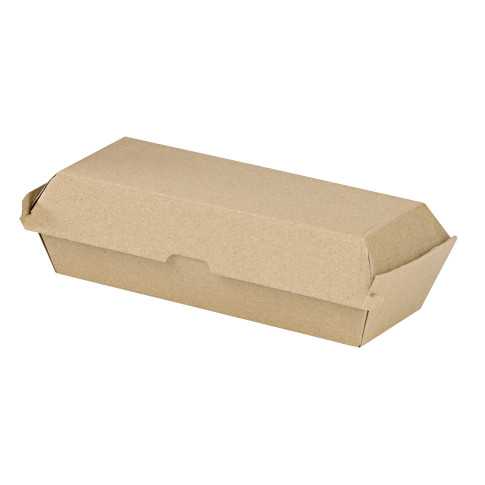 Scatola per hot dog in cartone kraft rinforzato 238x98mm H70mm